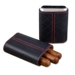 3 CIGAR DIAMOND STITCH CASE - BLACK OR BLUE