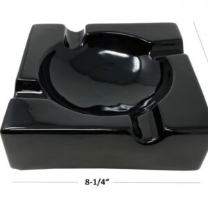 BLACK LARGE CERAMIC ASHTRAY