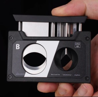 CIGARISM Black Cassette Style Cigar Cutter, Straight Cut V Cut Cigar Punch 3 in 1 - Image 2