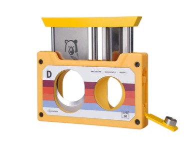 CIGARISM Yellow Cassette Style Cigar Cutter, Straight Cut V Cut Cigar Punch 3 in 1 - Image 2