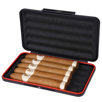 CIGARISM Black Aluminum Cigar Case Humidor H202 Smooth - Image 2